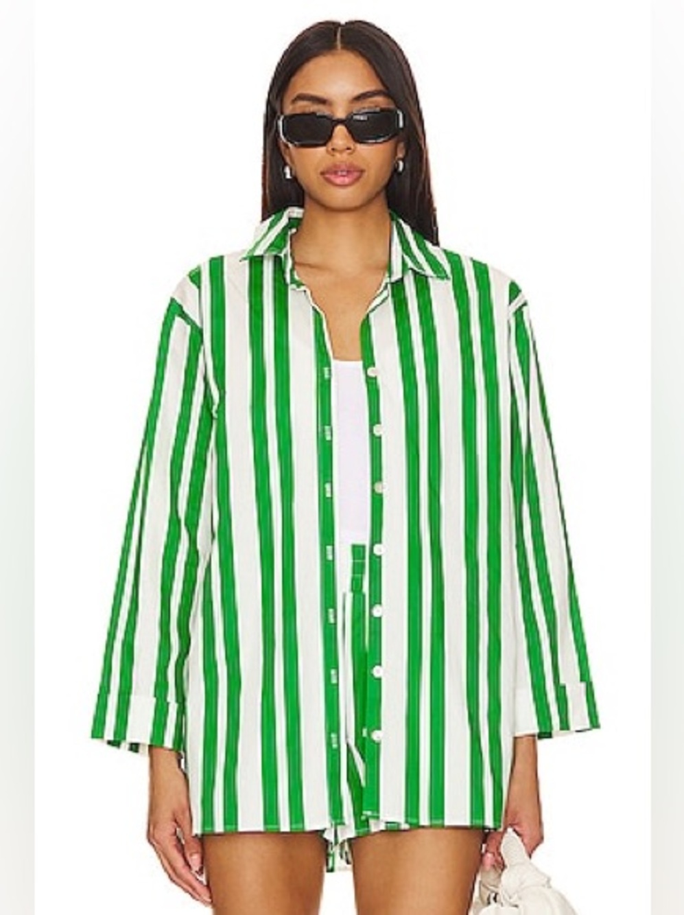 Show Me Your Miami Berman Button Down in Center Court Stripe NWT PTP 21.5”